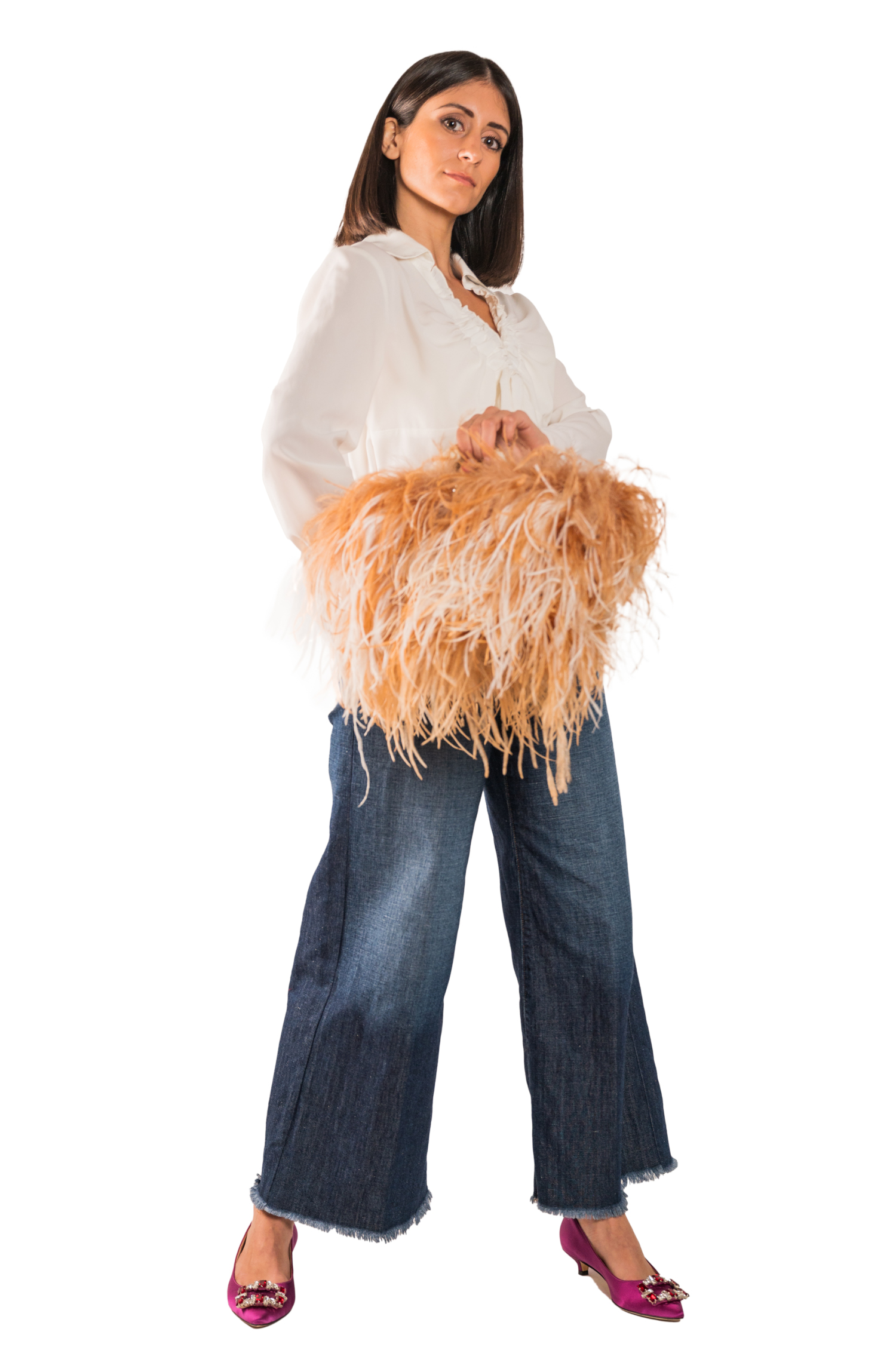 L coffa bag bicolore Caramello e Avorio - immagine 4