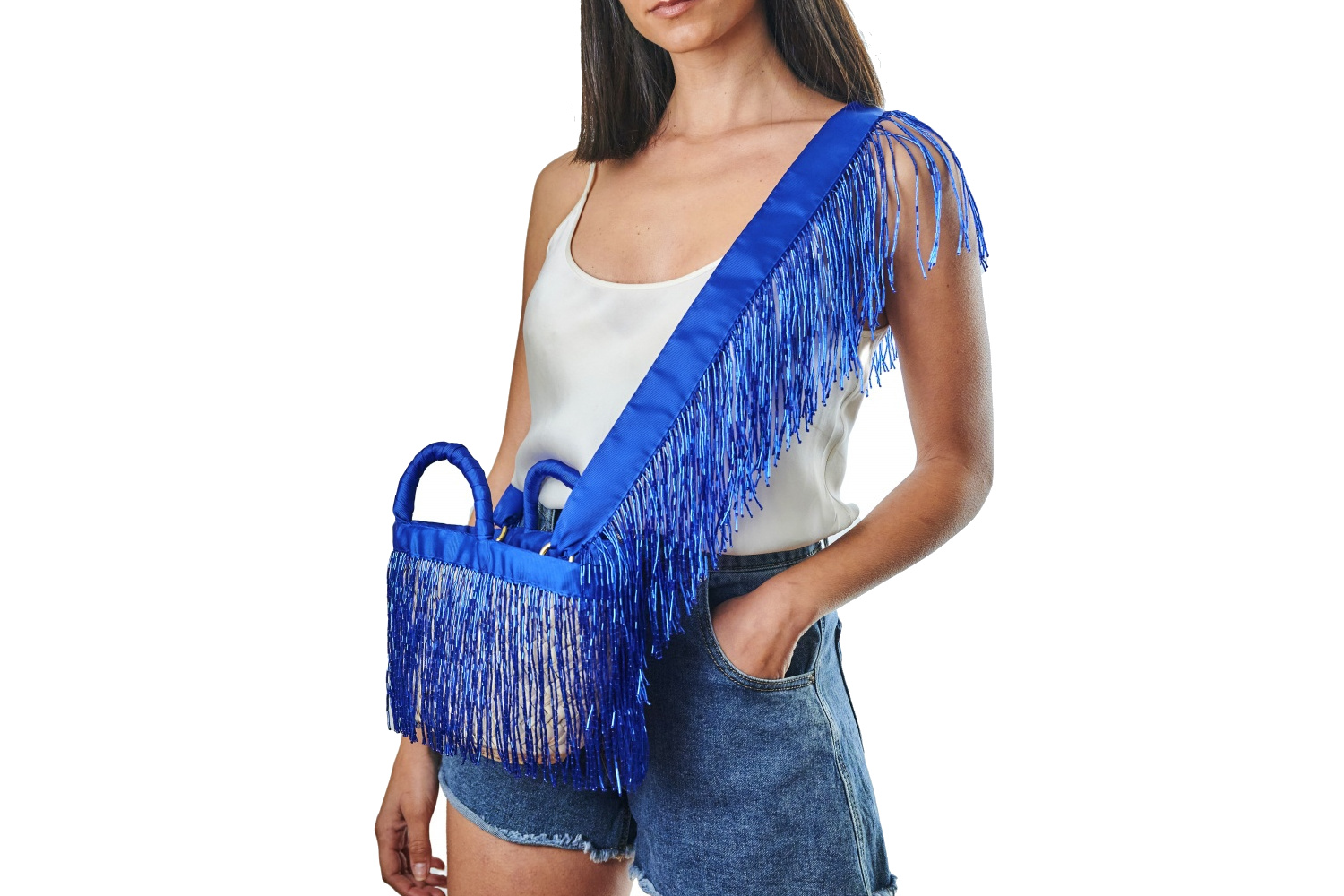 LA NUDA con tracolla in Blu Elettrico