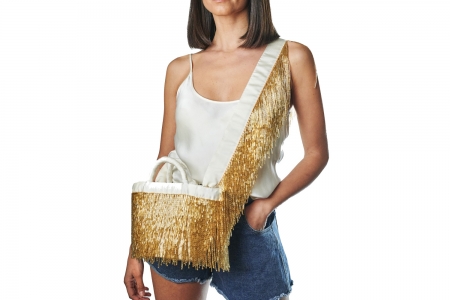 LA NUDA in Gold with shoulder strap