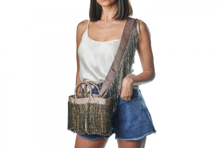 LA NUDA in Dove Grey with shoulder strap